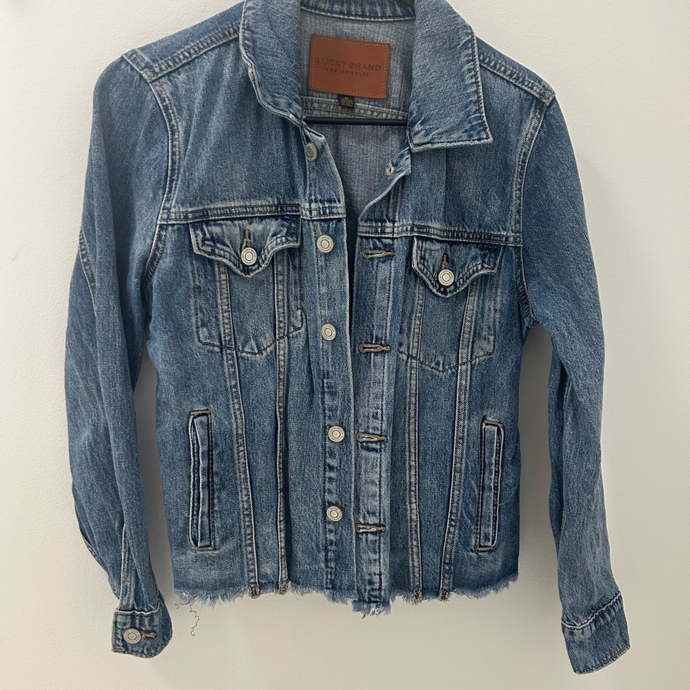 Lucky Brand Distressed Blue Denim Jacket